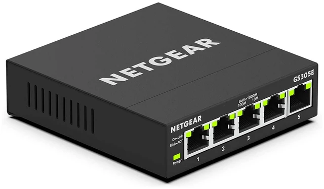 Main image of 5-Port Gigabit Ethernet Easy Smart Managed Network Switch (GS305E) | Desktop or Wall Mount, Home Network Hub, Office Ethernet Splitter, Silent Operation, Essentials Model