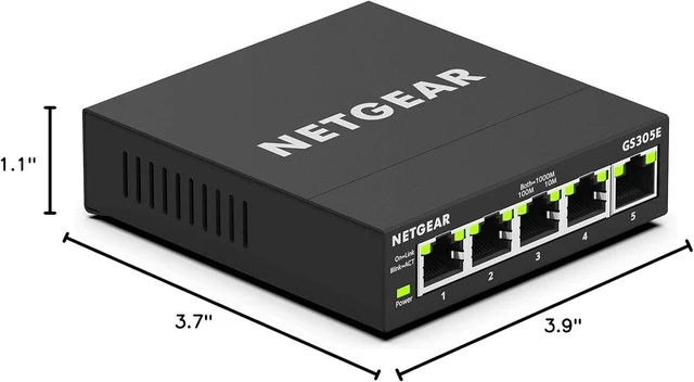 Alt view image 7 of 7 - 5-Port Gigabit Ethernet Easy Smart Managed Network Switch (GS305E) | Desktop or Wall Mount, Home Network Hub, Office Ethernet Splitter, Silent Operation, Essentials Model