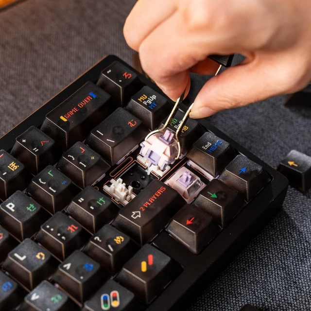 Alt view image 2 of 6 - Mechanical Keyboard Keycap Puller, Stainless Steel Key Removal Tool, Black, Professional Switch Puller for MX Switch, 3-Section Design