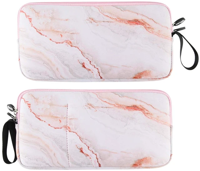 Alt view image 4 of 6 - Neoprene Carrying Keyboard Sleeve Case Bag Protection Pouch Compatible with Magic Keyboard 1 & 2, Wireless Keyboard, Magic Mouse, Magic Trackpad and Wireless Trackpad (Pink Marble Pattern)