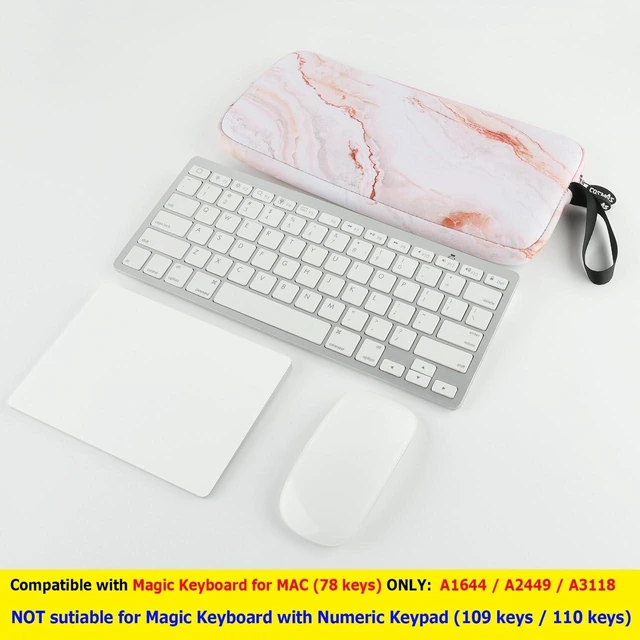 Alt view image 5 of 6 - Neoprene Carrying Keyboard Sleeve Case Bag Protection Pouch Compatible with Magic Keyboard 1 & 2, Wireless Keyboard, Magic Mouse, Magic Trackpad and Wireless Trackpad (Pink Marble Pattern)