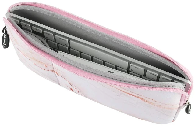 Alt view image 6 of 6 - Neoprene Carrying Keyboard Sleeve Case Bag Protection Pouch Compatible with Magic Keyboard 1 & 2, Wireless Keyboard, Magic Mouse, Magic Trackpad and Wireless Trackpad (Pink Marble Pattern)