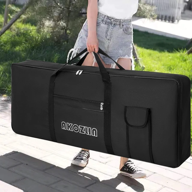 Alt view image 7 of 7 - 61 Keys Portable Padded Keyboard Case,40"x6"x16" Soft Gig Bag | 61-Note Keyboard Bag Foldable Electric Piano Bag With Handle for Pedals,Cables,Music Books