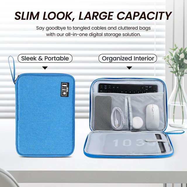 Alt view image 5 of 7 - iPad Bag for 11 Inch, Tablet Sleeve & Organizer Case | Padded tablet sleeve with storage for iPad, keyboard, charger, cables and accessories for work, school or travel.