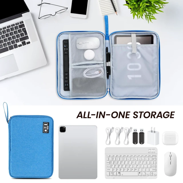 Alt view image 7 of 7 - iPad Bag for 11 Inch, Tablet Sleeve & Organizer Case | Padded tablet sleeve with storage for iPad, keyboard, charger, cables and accessories for work, school or travel.