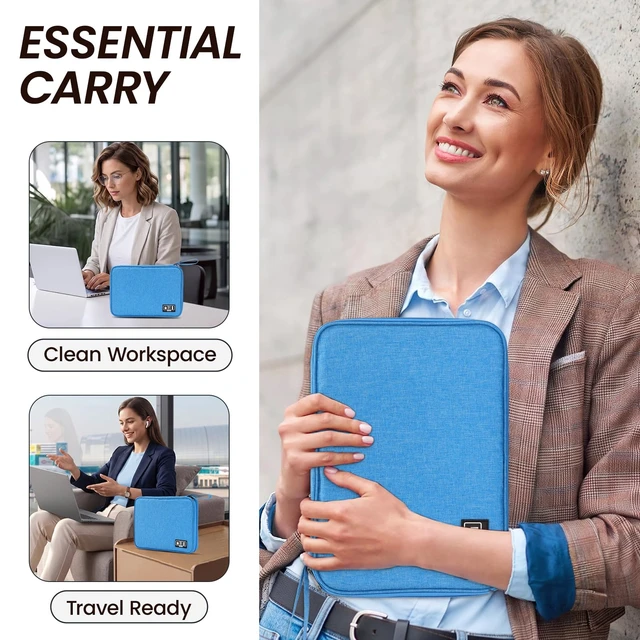 Alt view image 2 of 7 - iPad Bag for 11 Inch, Tablet Sleeve & Organizer Case | Padded tablet sleeve with storage for iPad, keyboard, charger, cables and accessories for work, school or travel.
