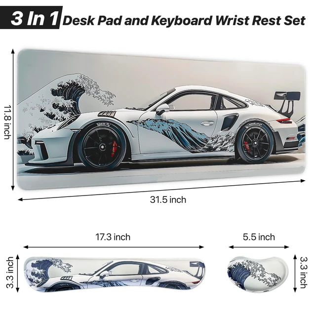 Alt view image 2 of 7 - Large Gaming Mouse Pad, Japanese Mousepad & Keyboard Wrist Rest Support, Mouse Pad Set for Home Office Study Game,31.5 X 11.8 Inch (3-in-1)