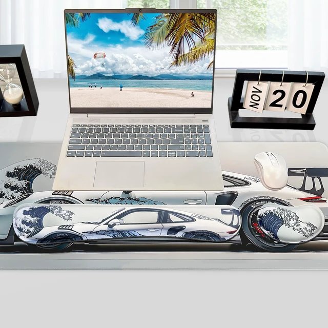 Alt view image 7 of 7 - Large Gaming Mouse Pad, Japanese Mousepad & Keyboard Wrist Rest Support, Mouse Pad Set for Home Office Study Game,31.5 X 11.8 Inch (3-in-1)