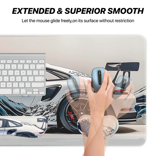 Alt view image 4 of 7 - Large Gaming Mouse Pad, Japanese Mousepad & Keyboard Wrist Rest Support, Mouse Pad Set for Home Office Study Game,31.5 X 11.8 Inch (3-in-1)