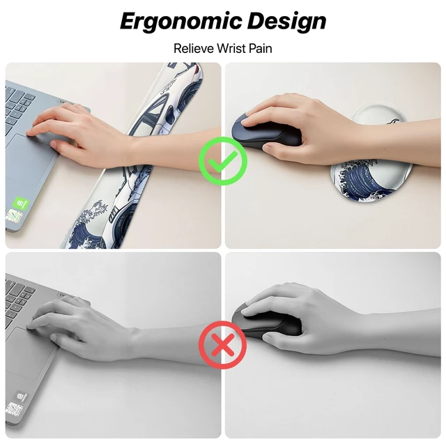 Alt view image 6 of 7 - Large Gaming Mouse Pad, Japanese Mousepad & Keyboard Wrist Rest Support, Mouse Pad Set for Home Office Study Game,31.5 X 11.8 Inch (3-in-1)
