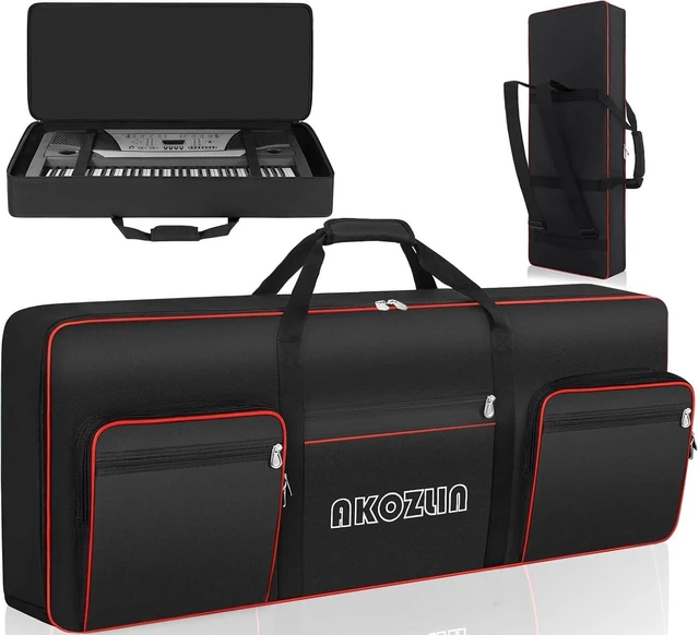 Main image of 61 Key Keyboard Case, Soft Padded Keyboard Gig Bag, Piano Bag | Portable Keyboard Carrying Bag with Handle,Adjustable Shoulder Straps, Pockets for Accessories, 40.6"x5.3"x15.7"