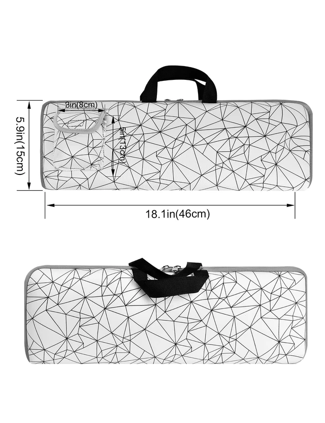 Alt view image 2 of 7 - Keyboard Sleeve Travel Case for Logitech Mk270 Keyboards | Rugged Neoprene Construction Zipper Mouse Storage and Cable Storage Pouch(White)