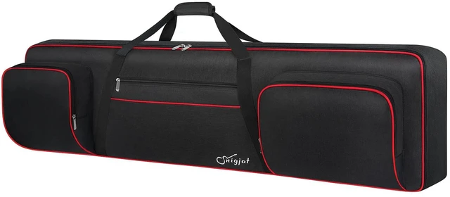 Main image of 88 Key Keyboard Case Soft with Adjustable Padded Shoulder Straps | Padded Piano Case with Handle, Keyboard Gig Bag with 3 Pockets for Sheet Stand, Pedals, Cables (Size: 53.5"x13.8"x6.8")