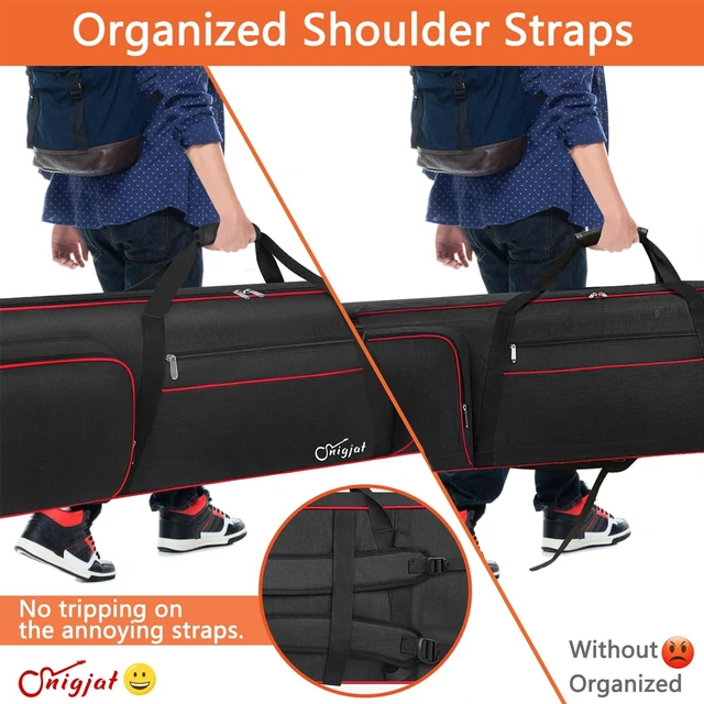 Alt view image 4 of 7 - 88 Key Keyboard Case Soft with Adjustable Padded Shoulder Straps | Padded Piano Case with Handle, Keyboard Gig Bag with 3 Pockets for Sheet Stand, Pedals, Cables (Size: 53.5"x13.8"x6.8")