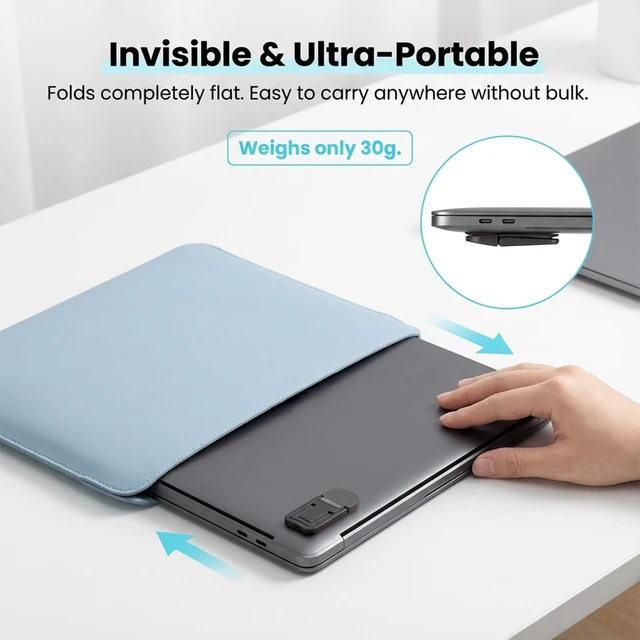 Alt view image 6 of 7 - 2 Pcs Keyboard Feet Replacement, Dual Tilt Angle Adjustment (25mm & 40mm), Foldable Laptop Riser with Self-Adhesive Base for Most Keyboards, Black Plastic Stands Holds Up to 10KG