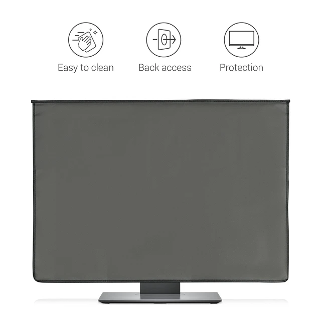 Alt view image 4 of 7 - Cover Compatible with 27-28" monitor - 3-IN-1 Case with Storage for Mouse, Keyboard - Dark Grey