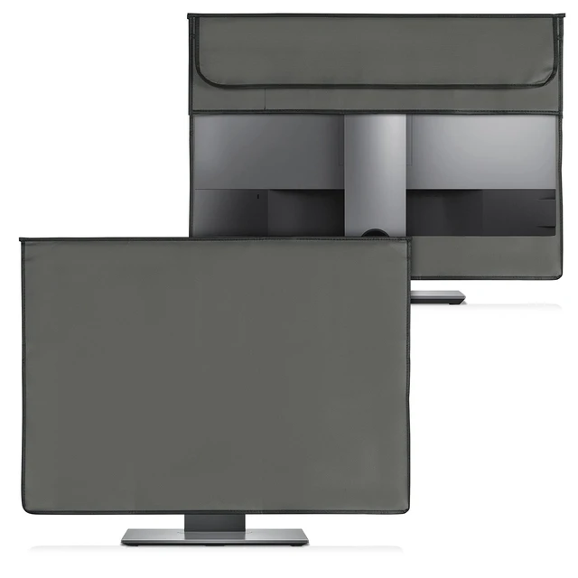 Alt view image 5 of 7 - Cover Compatible with 27-28" monitor - 3-IN-1 Case with Storage for Mouse, Keyboard - Dark Grey