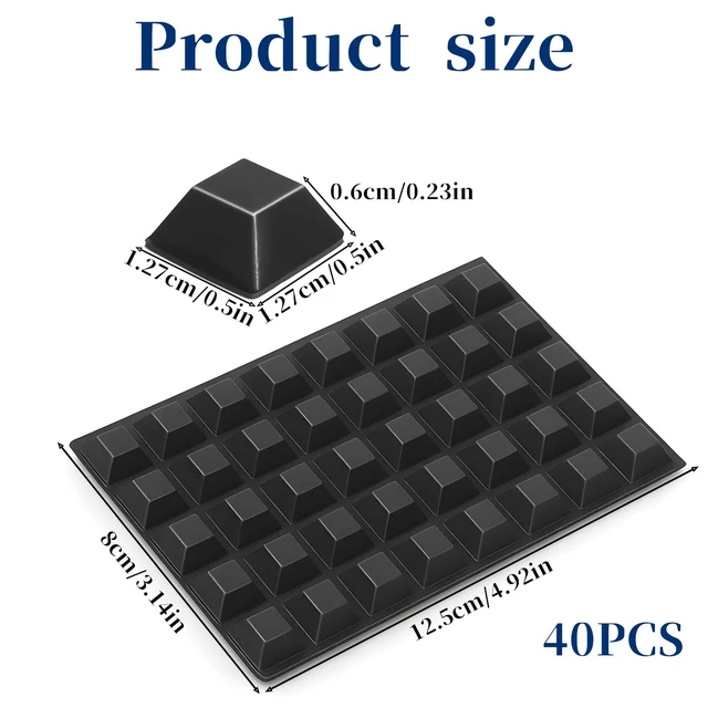 Alt view image 2 of 7 - 40PCS Rubber Feet for Electronics Stick on Rubber-Feets Rubbers Bumpers Self Adhesive Laptop Anti Slip Pads Small Square Rubbers Bumpers for Cabinet Doors Furniture Foot