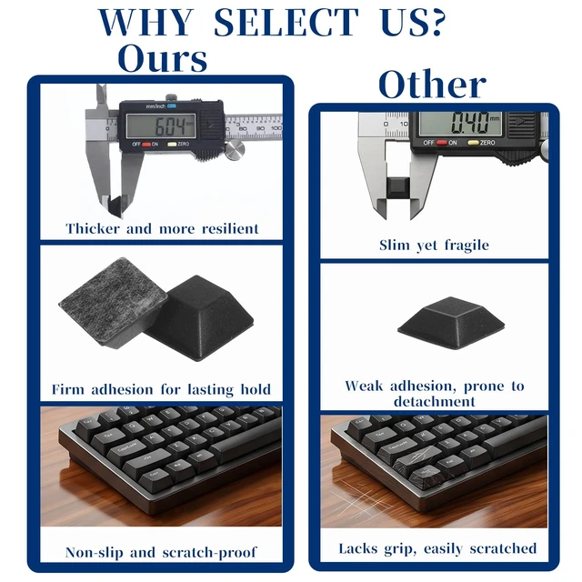 Alt view image 3 of 7 - 40PCS Rubber Feet for Electronics Stick on Rubber-Feets Rubbers Bumpers Self Adhesive Laptop Anti Slip Pads Small Square Rubbers Bumpers for Cabinet Doors Furniture Foot