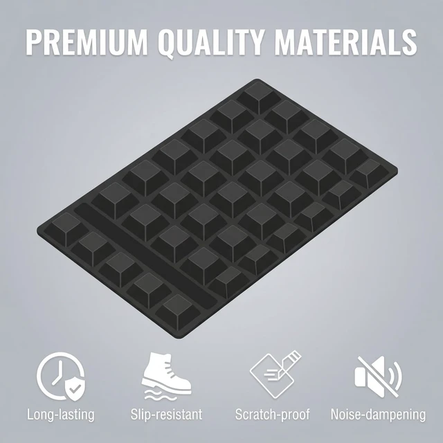 Alt view image 4 of 7 - 40PCS Rubber Feet for Electronics Stick on Rubber-Feets Rubbers Bumpers Self Adhesive Laptop Anti Slip Pads Small Square Rubbers Bumpers for Cabinet Doors Furniture Foot