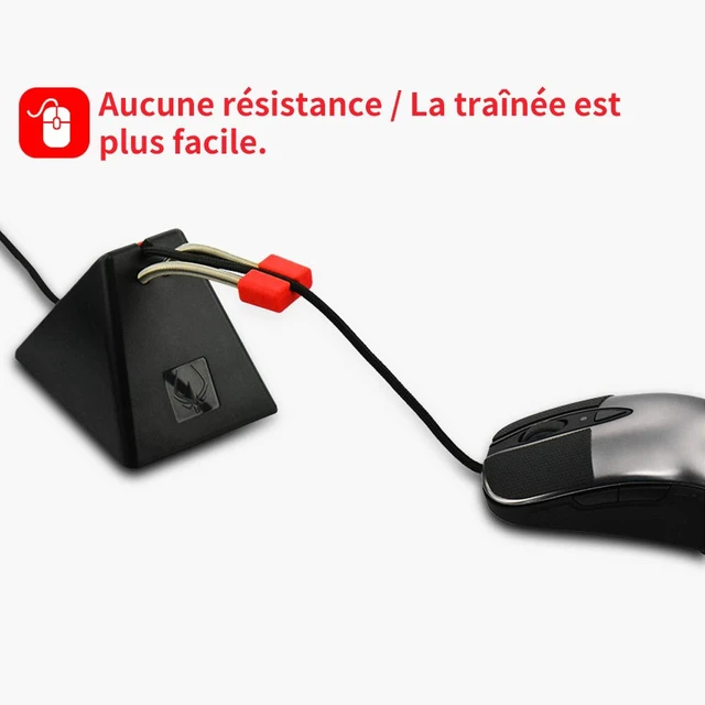 Alt view image 5 of 6 - Mouse Bungee Mouse Cord Clip Cord Management System Fixer Holder for Esports FPS Game (3.0 Black)