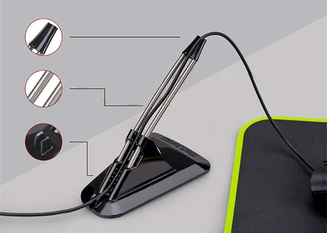 Alt view image 4 of 6 - AOZCBOR Flexible Mouse Bungee Mouse Cord Management Fixer Holder (Black)