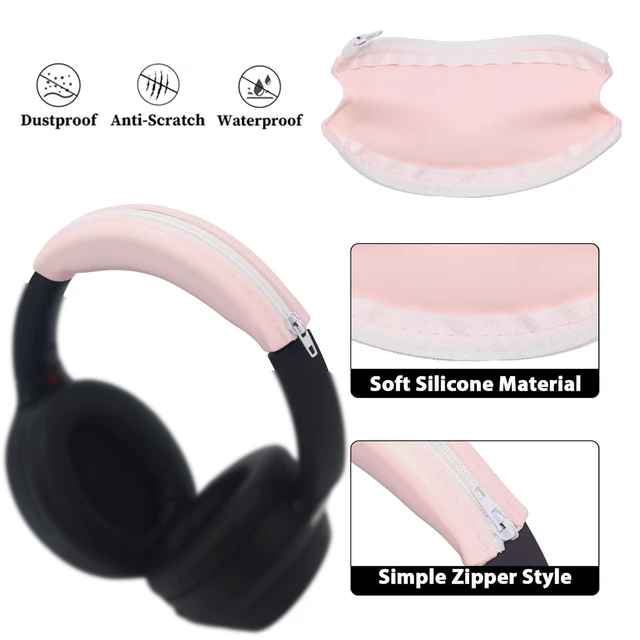 Alt view image 3 of 7 - Headphone Headband Cover for Sony Soundcore JBL Bose, Custom Pink | Silicone Sweat Cover for Sony WH-1000XM4 XM3 & Soundcore Q45 Q30 Q20 Q20i & JBL Tune 720BT & Bose QuietComfort Series