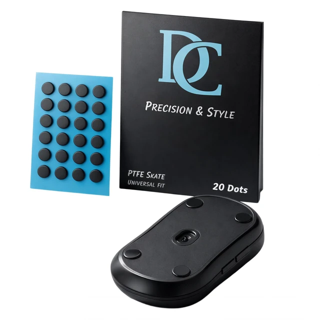 Alt view image 2 of 6 - DC PTFE Mouse Skates, Universal Fit for All Gaming & Office Mice, Ultra-Smooth 100% Pure Teflon Replacement Feet, Low Friction Glide Pads (Dot Shape 20 Count)