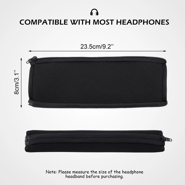 Alt view image 2 of 7 - Headphone Headband Cover, Black Band Cover, 9.2 x 3.1 in | Headphones Band Headband Protector with Zipper, Feels Comfortable, Detachable, Easy Cleaning