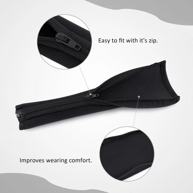 Alt view image 3 of 7 - Headphone Headband Cover, Black Band Cover, 9.2 x 3.1 in | Headphones Band Headband Protector with Zipper, Feels Comfortable, Detachable, Easy Cleaning