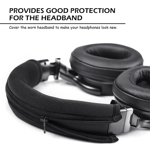 Alt view image 5 of 7 - Headphone Headband Cover, Black Band Cover, 9.2 x 3.1 in | Headphones Band Headband Protector with Zipper, Feels Comfortable, Detachable, Easy Cleaning