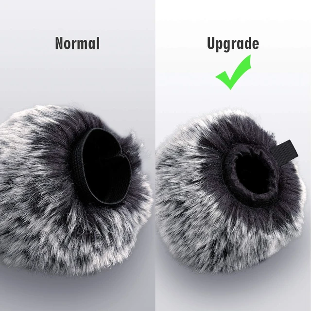 Alt view image 4 of 7 - Windscreen Pop Filter Compatible with AT2020,Mic Foam Cover+Furry Windscreen Muff Wind Compatible with Audio Technica at2020 at2035 at2500 at2050 at4040,Chromlives Furry & Foam Microphone Cover 2Pack