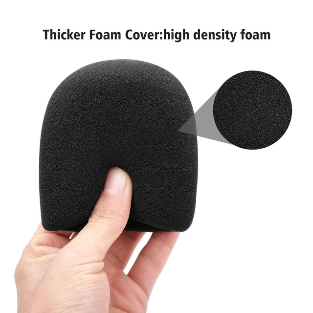 Alt view image 6 of 7 - Windscreen Pop Filter Compatible with AT2020,Mic Foam Cover+Furry Windscreen Muff Wind Compatible with Audio Technica at2020 at2035 at2500 at2050 at4040,Chromlives Furry & Foam Microphone Cover 2Pack