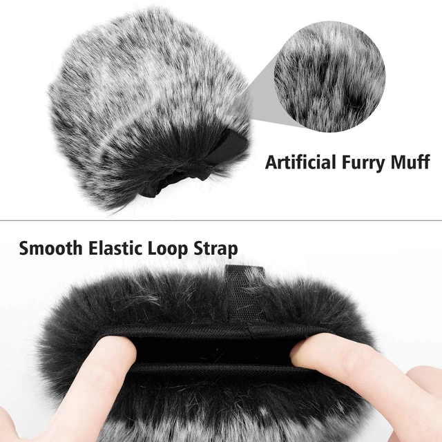 Alt view image 3 of 7 - Windscreen Pop Filter Compatible with AT2020,Mic Foam Cover+Furry Windscreen Muff Wind Compatible with Audio Technica at2020 at2035 at2500 at2050 at4040,Chromlives Furry & Foam Microphone Cover 2Pack