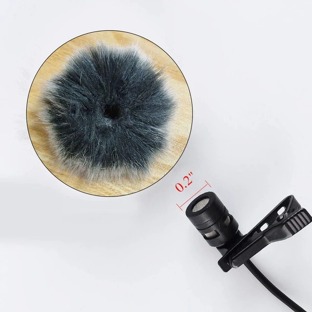 Alt view image 2 of 7 - Lavalier Wind Muff 2 Pack Lapel Microphone Wind Muff 0.2/0.4 Inch Furry Lav Windscreen Windproof Wind Screen (0.4inch, Black/White)