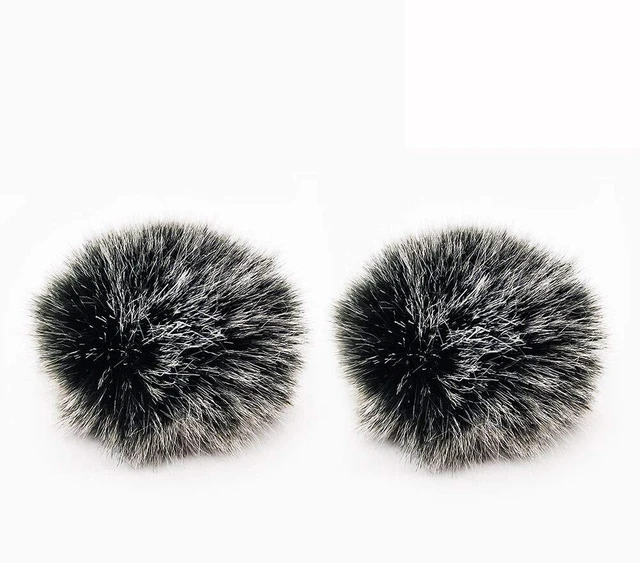 Main image of Lavalier Wind Muff 2 Pack Lapel Microphone Wind Muff 0.2/0.4 Inch Furry Lav Windscreen Windproof Wind Screen (0.4inch, Black/White)