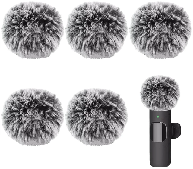Main image of Mini Wireless Furry Windscreen Covers, Microphone Windscreen for Lavalier Lapel Microphone Mini Furry Mic Cover Noise Reduction - 5 pack