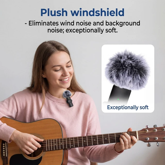 Alt view image 6 of 7 - Microphone Cover, 8 PCS Mini Wireless Furry Mic Windscreen & Foam Cover Set Windproof Microphone Windscreen Wind Muff Foam Mic Covers for Lavalier Microphones, to Reduce Plosive Highlight the Vocals