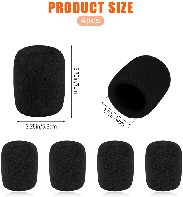 Alt view image 2 of 7 - 4 Pack Microphones Cover Soft Foam Mic Covers Microphone Foam Covers Microphone Windscreen Protection for Most Standard Handheld Microphones