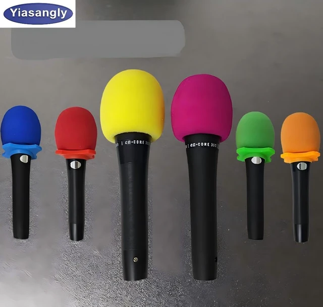 Alt view image 7 of 7 - Microphone Cover, Thick Colorful Foam Mic Cover, Handheld Stage Microphone Windscreen, Reusable Foam Covers Foam Micro Filter for Most Handheld Microphone for Karaoke DJ - 10 Pieces