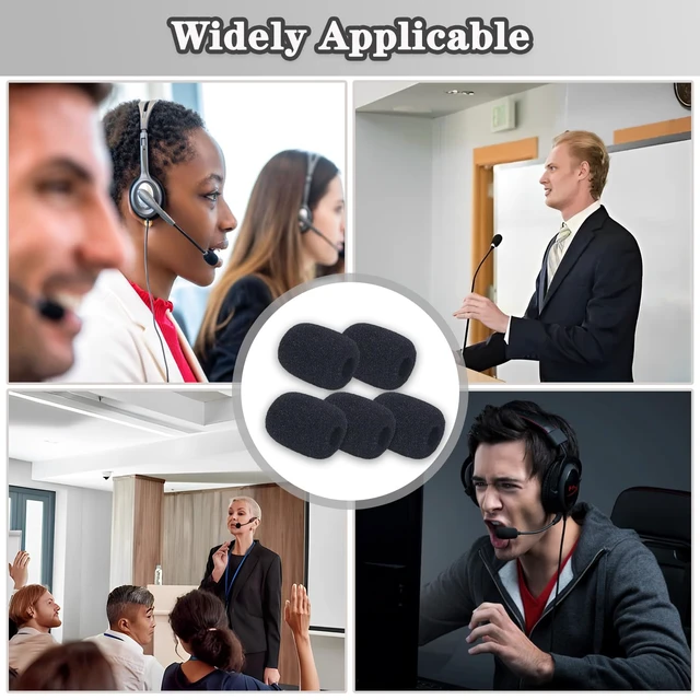 Alt view image 6 of 6 - Headset Microphone Covers Foam, Lapel Headset Microphone Windscreen Sponge Foam Microphone Windscreen Mini Foam Cover for Variety of Headset Microphone Noise Reduction (5pcs)