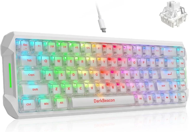 Main image of Flux 68 HE Mechanical Gaming Keyboard Rapid Trigger with Adjustable Actuation 0.01-3.5 mm, Hall Effect Magnetic Switch, 8000Hz Polling, RGB Backlit, 65% Wired Keyboard for PC(Black) White
