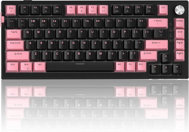 Main image of SKY81 75% Wireless Gasket Mechanical Gaming Keyboard, Hot Swappable RGB Custom Creamy Keyboard w/ 5-Layer Padding, BT/2.4G/USB-C, Knob Control, NKRO for Win/Mac (Dreamy Sky, Violet Switch)