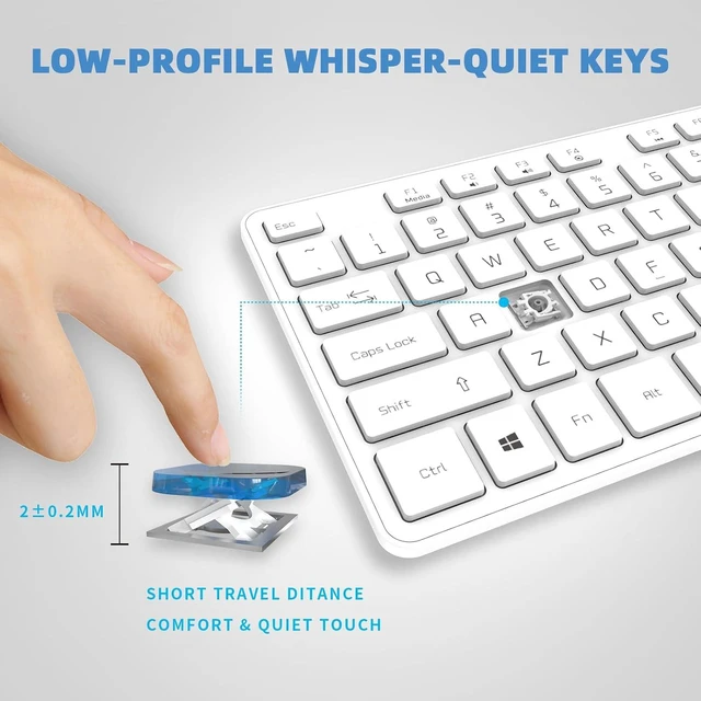 Alt view image 4 of 7 - USB Wired Keyboard for Window,Comfortable Quiet Chocolate Keys, Durable Ultra-Slim Wired Computer Keyboard(QWERTY) for PC, Windows 11/10/8/7/XP/Vista KB1430 White