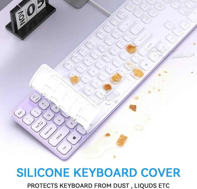 Alt view image 6 of 6 - USB Wired Keyboard for Window,Comfortable Quiet Chocolate Keys, Durable Ultra-Slim Wired Computer Keyboard(QWERTY) for PC, Windows 11/10/8/7/XP/Vista KB1430 Purple-1