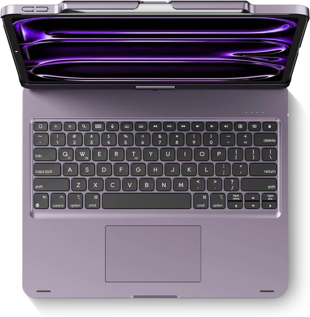 Main image of Swivel Keyboard Case for iPad Air/Pro 13" & 12.9" 3rd-6th Gen Black | 360° Rotatable Cover, Pencil Holder, Trackpad | Backlit |for iPad Air 13" (M2/M3/M4), Pro 13" M4/M5, Pro 12.9" (3rd-6th Gen)