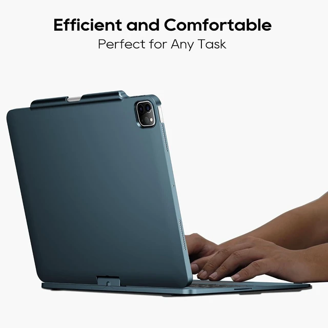 Alt view image 4 of 6 - Swivel Keyboard Case for iPad Air/Pro 13" & 12.9" 3rd-6th Gen Black | 360° Rotatable Cover, Pencil Holder, Trackpad | Backlit |for iPad Air 13" (M2/M3/M4), Pro 13" M4/M5, Pro 12.9" (3rd-6th Gen)