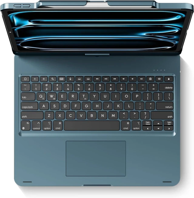 Main image of Swivel Keyboard Case for iPad Air/Pro 13" & 12.9" 3rd-6th Gen Black | 360° Rotatable Cover, Pencil Holder, Trackpad | Backlit |for iPad Air 13" (M2/M3/M4), Pro 13" M4/M5, Pro 12.9" (3rd-6th Gen)