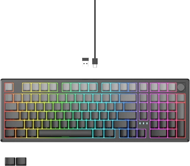 Main image of LUMI101 Wireless Mechanical Keyboard,Full-size Keyboard With Numeric Keypad | Tri-Mode BT5.0/2.4GHz/USB-C Hot Swappable Custom Keyboard Black