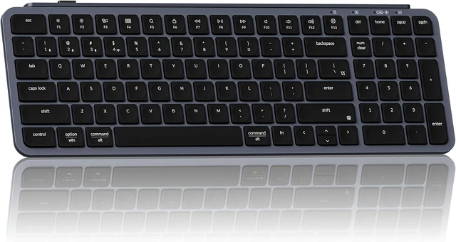 Main image of B2 Pro Ultra-Slim Wireless Keyboard, 96% 98-Key Layout with Numeric Keypad, 2.4 GHz Bluetooth 5.2 USB-C, ZMK Launcher, 1000 Hz Polling, Up to 300 Hours, Mac Windows Linux - Ivory White Space Gray